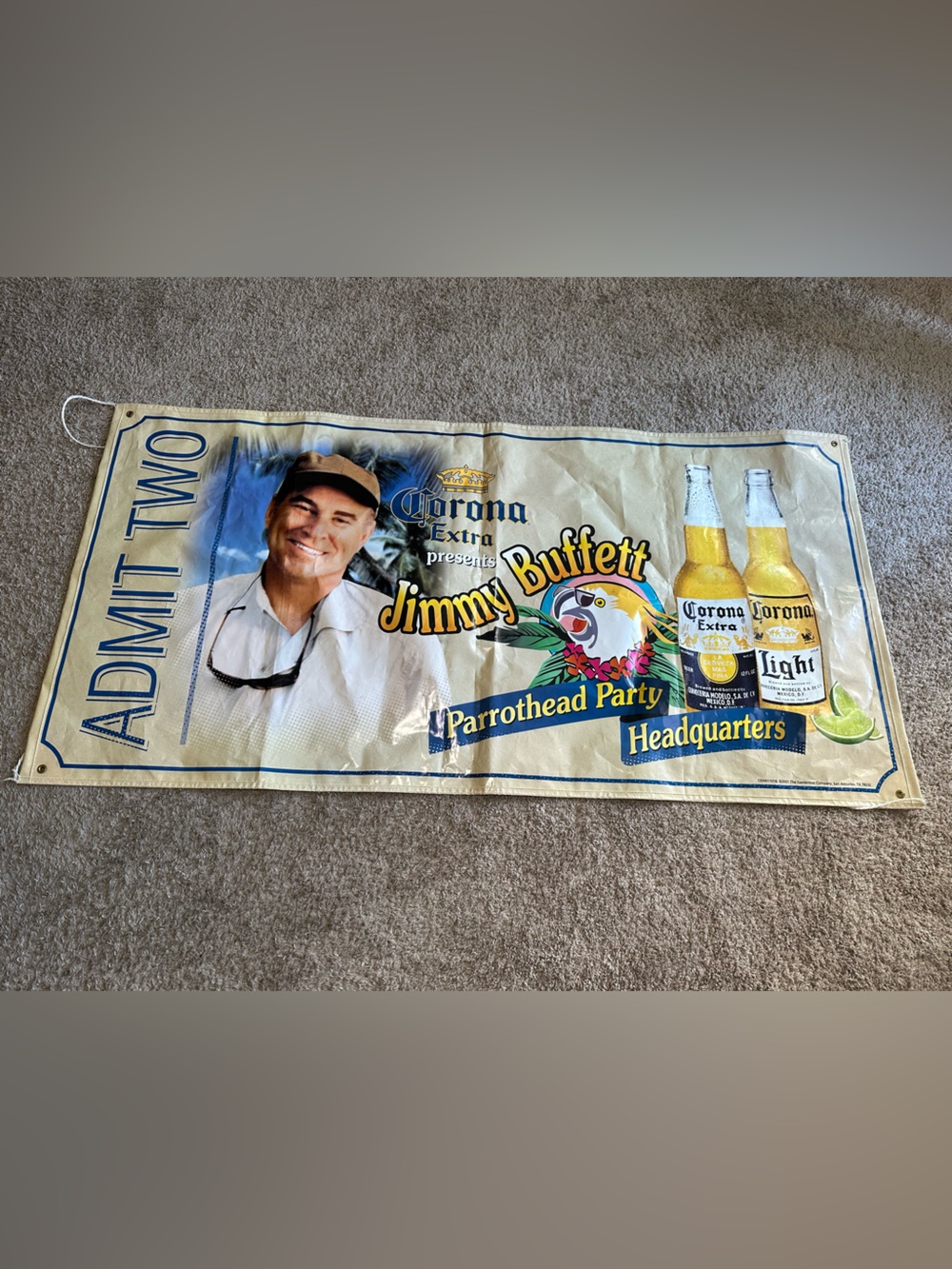 2001 Jimmy Buffet Corona Parrothead Party Vinyl Banner 6 feet x 3 feet